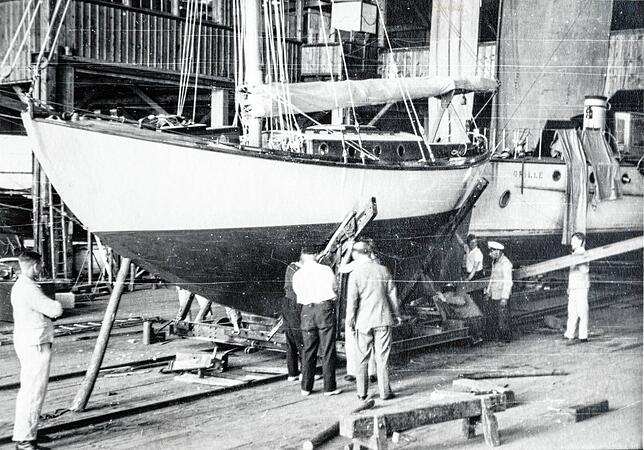 1938 wurde eine Yacht für Franz Zeno Diemer gebaut.