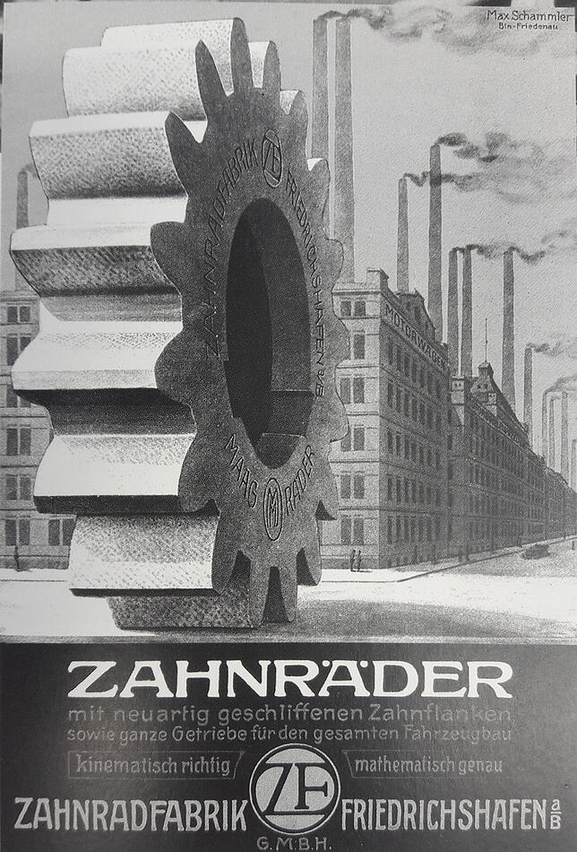 Da wird sofort klar, um was es geht: Werbeanzeige der Zahnradfabrik GmbH in Friedrichshafen 1917.
