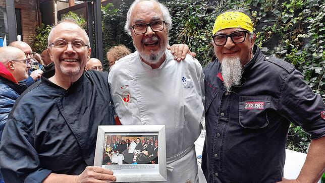 Bei der Closing Party des San Martino trafen sich kürzlich Jochen Fecht, Sternekoch des geschlossenen San Martino, Bertold Siber, ...