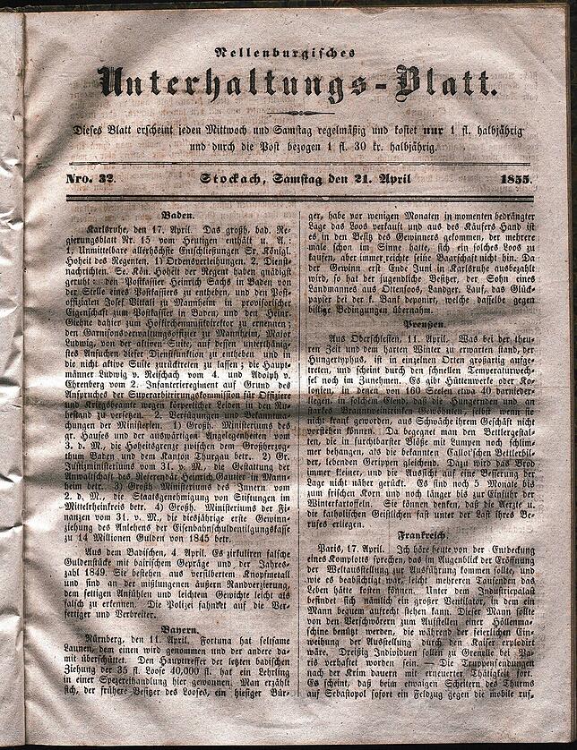 Bild 7: So sahen Zeitungsseiten im Jahr 1921 und den Jahrzehnten davor aus