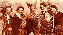 Sie waren die ersten fünf Alt-Stockacherinnen im &bdquo;Alten Kleid&ldquo;: (von links) Augusta Rettich, Frieda Lang, Maria Engstler, ...