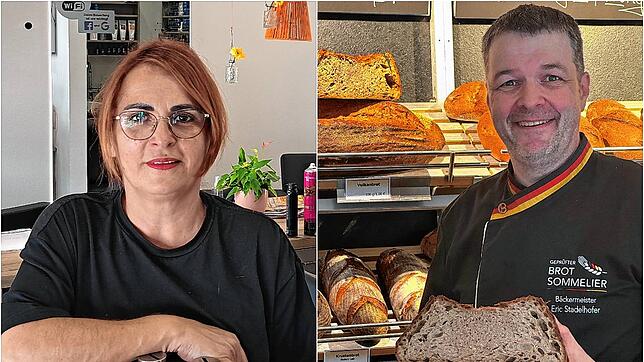 Unterschiedliche Handwerke, ähnliche Sorgen: Friseurmeisterin Marilena Mangili und Bäckermeister Eric Stadelhofer.