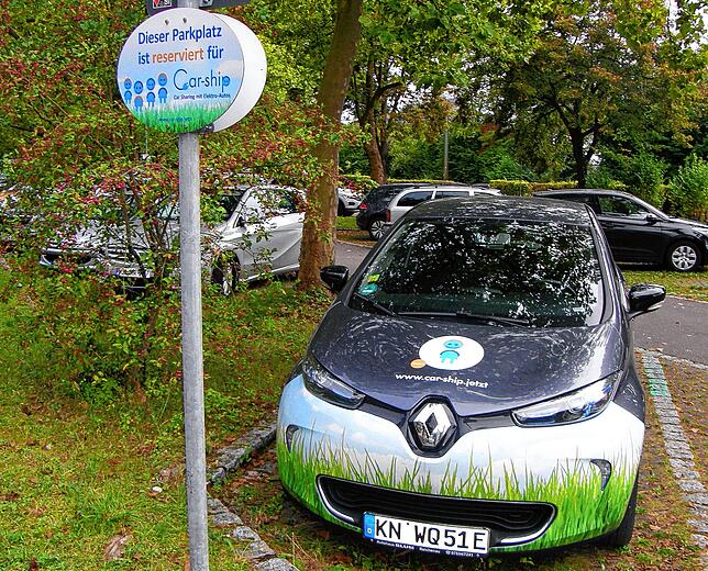 Ein Beitrag für mehr Klimaschutz ist Carsharing – in Allensbach gibt es das seit einigen Jahren sogar mit E-Auto. Bild: Thomas Zoch