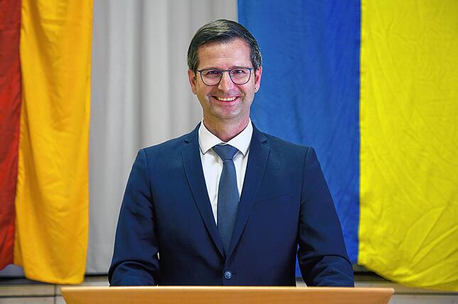Patrick Stärk bei der Kandidatenvorstellung der Gemeinde Mühlhausen-Ehingen.