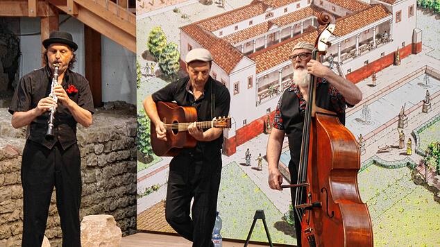 Fröhlich und doch auch nachdenklich gestalten Robert Dietrich, Moise Schmidt und Winfried Holzenkamp (von links) ihren Auftritt. Foto: ...
