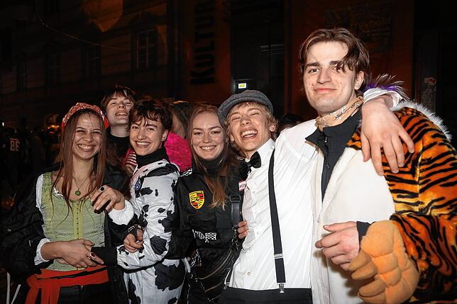 Bild 13: In der Altstadt treffen sich Hexen, Einhörner und Piraten bei der Straßenfasnacht