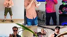 Mit Hirschgeweih und Discolicht, aber ohne Hose: die Narrenmusik im Internet.