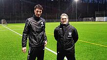 Torsten Ruddies (links) mit Vater und Trainer Joachim. Noch spielt Ruddies Junior für den SV Denkingen, in der kommenden Saison wird er ...