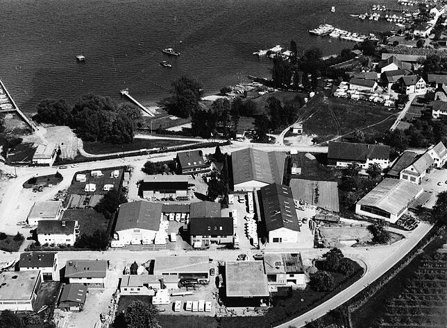 Das Gewerbegebiet von Bodman im Jahr 1971.