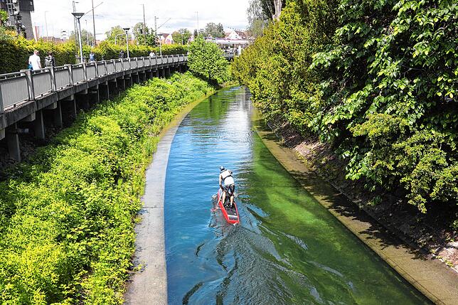 Bild 7: Auf zum SUP-Rennen! Bei der Bodenseewoche 2024 messen sich die Paddler im Wettstreit