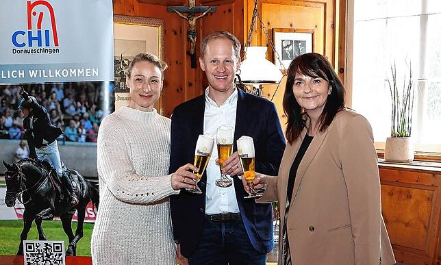 Auf die Fortführung des CHI Donaueschingen freuen sich Ulrike Steeb (GB Events GmbH), Matthias Alexander Rath (Veranstalter) und Susanne ...