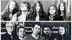 Die Band Dust and Bones, früher (Bild oben) und heute. Das Bild oben zeigt die Formation 1994 mit Chris Frère (Gitarre, von links), Rikk ...