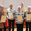 Die Geehrten (von links): Laura Walther (25 Jahre Mitglied), Dieter Weidermann (40), Marlis Höhl (50), Herbert Sutter (50), Ute Wirth ...