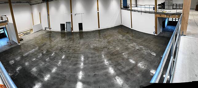 Hier muss alles rein: Unser Bild zeigt einen aktuellen Panoramablick in das künftige Energiedienst-Lager im Neubau an der ...