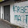 Diese Nazi-Parole wurde von einer Unbekannten an eine Mauer in Konstanz nahe dem Döbele geschmiert.
