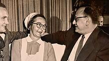 Frida Kessler begegnete 1953 in den USA ihren „Jungs“ wieder, die sie im Kriegslazarett gepflegt hatte. Bild: privat/Repro: Schwenninger