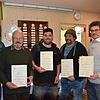 Rainer Mertel ehrte (von links): Hanspeter Kist, Christopher Mulflur, Eberhard Mulflur und Nikolay Bittermann.