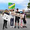 Tim Sickinger, Elias Benzler, Jonathan Kühner und Leonard Rupertus haben sich für den Streik am Freitag vorbereitet.