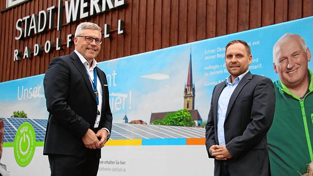 Stadtwerke-Geschäftsführer Andreas Reinhardt (links) und Vertriebsleiter Joachim Kania.