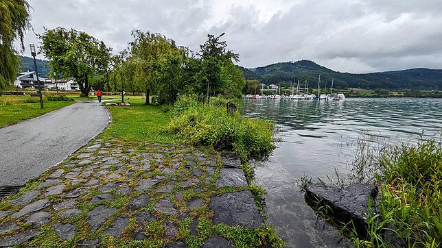 In Ludwigshafen steigt das Wasser am Schlösslepark sehr stark an.