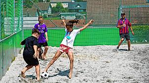 Ungewöhnliches Fußball-Feeling in Neukirch: Am Samstagnachmittag gibt es beim Sportfest der Sportfreunde Neukirch mit Beachsoccer eine ...
