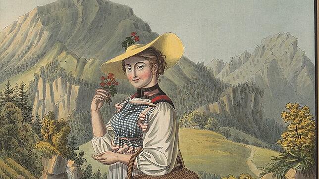 Gabriel Ludwig Lory schuf Porträts der Landbevölkerung &ndash; hier eine Bäuerin aus Meiringen im Berner Oberland (1805).
