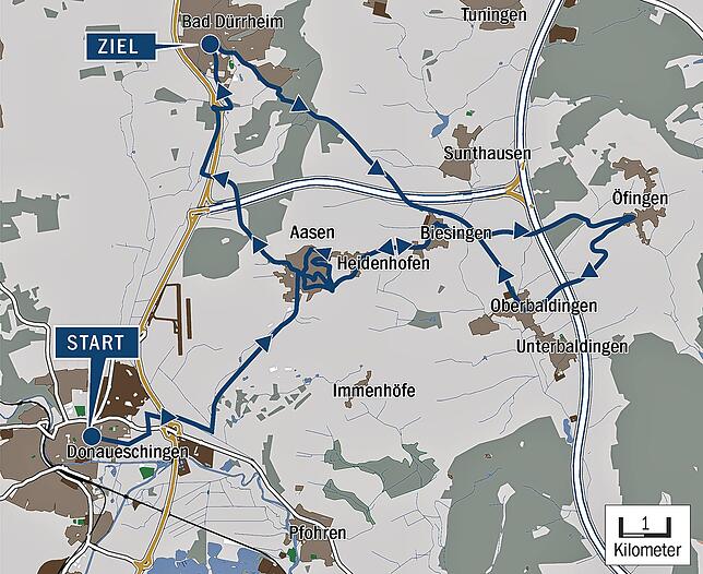 Das ist der Streckenverlauf am Samstag und Sonntag, 24./25. Juni. Die Anfahrt erfolgt von Donaueschingen zum Kreisel hinter Biesingen. ...
