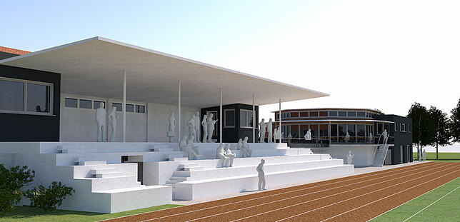 Noch in diesem Jahr kann der Bau des neuen Vereinsheims sowie der neuen Tribünenanlage auf dem Sportplatz beginnen.