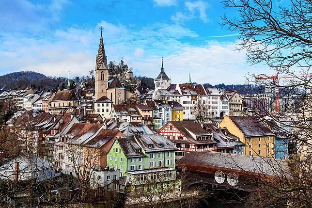 Die Stadt Baden im Kanton Aargau.
