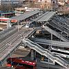 Die Stadtbahnbrücke über den Gleisen des Freiburger Hauptbahnhofs: Hier befindet sich ein wichtiger Verkehrsknotenpunkt im Bereich des ...