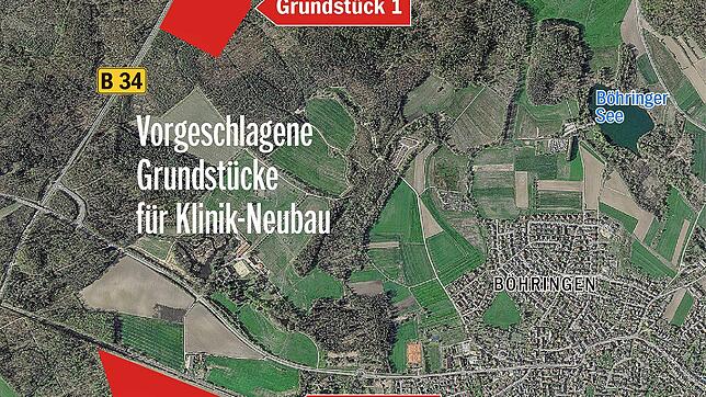 Bild : Radolfzell bietet noch ein Grundstück für den Klinik-Neubau an! Um diese Fläche geht es