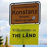 In Konstanz taucht an verschiedenen Stellen der Schriftzug #TheLänd auf. Hier am Konstanzer Ortseingang von Wollmatingen.