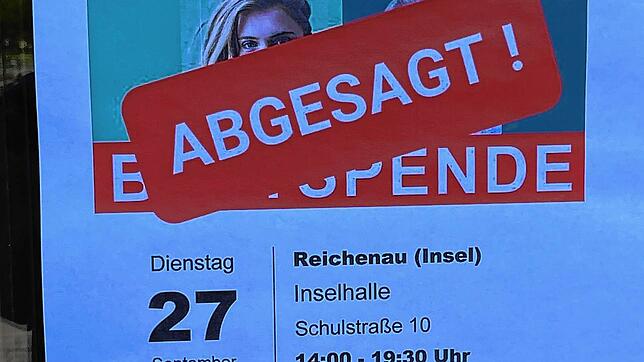 Abgesagt! Der jüngste Blutspendetermin auf der Insel Reichenau musste abgesagt werden.