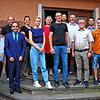 Elf neue Gemeinderäte wurden für das Amt verpflichtet von links: Alfredo Minicozzi (FW), Stefan Genswein (Grüne), Bürgermeister Ozan ...