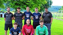 Die talentierten Neuzugänge (oben v. l.): Robert Kremer (sportliche Leitung), Fabio Berrer (Co-Trainer), Florian Vid, Patrick Zeller, ...