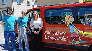 SAK-Koordinator Jakob Rubner mit der Naturpädagogin Nadine Andris und Katja Janker, Leiterin des Jugendreferates der Stadt Schopfheim. ...