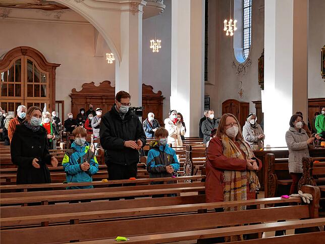 Wegen der Pandemie-Auflagen durften nur wenige angemeldete Personen die Narrenmesse besuchen.