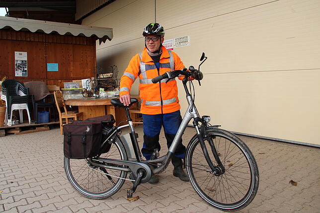 Johannes Eschbach mit seinem E-Bike.