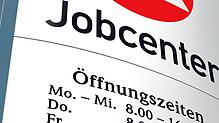 Das Schild einer Arbeitsagentur. Symbolbild.