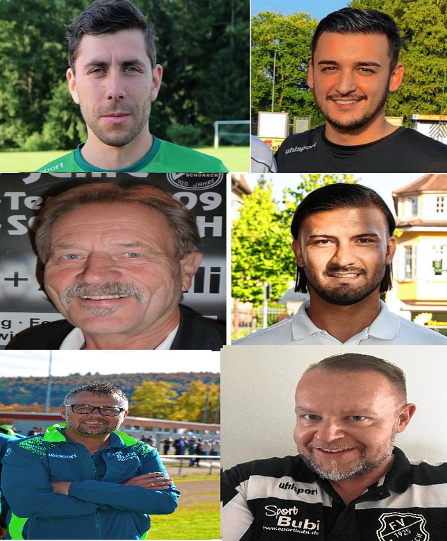 Von links: Erik Raab (Trainer des FC Königsfeld), Marcel Yahyaijan (Trainer und Sportdirektor des FC 08 Villingen), Reinhold Herr ...