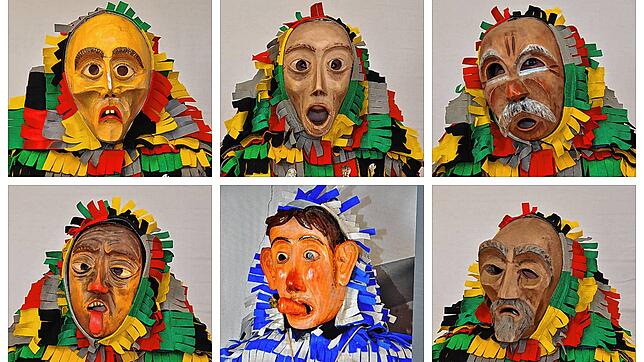 Der neue Zunftarchivar Arnfried Winterhalder hat die Masken der Hungrigen Stühlinger archiviert. Jede Maske ist individuell.