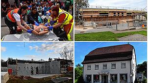 Neu in der Gemeinde sind die „Helfer vor Ort“ (oben links), neu gebaut wurden die Tudoburghalle (oben rechts) und die Erweiterung der ...