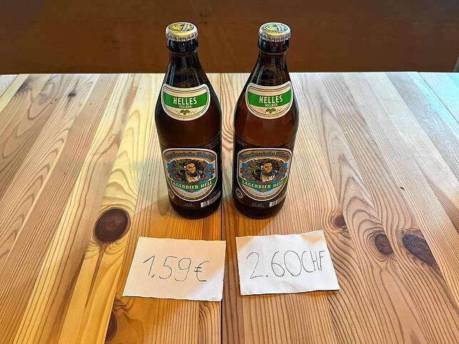 Bierpreisunterschied Juni 2025.