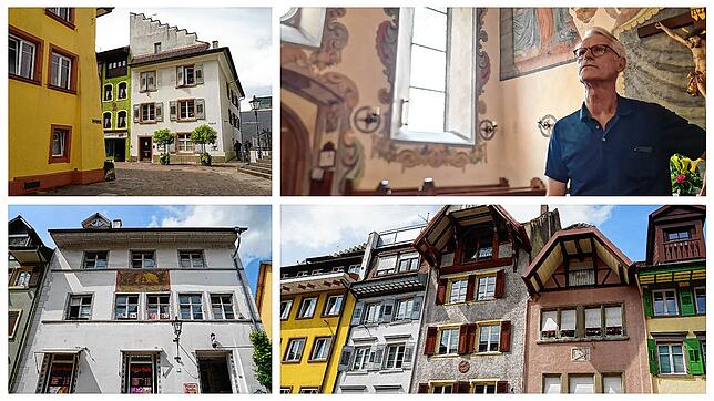 Stadtführer Willy Riegger (links oben in der Spitalkapelle ) kennt viele Geheimnisse der Altstadt von Waldshut. Wie über das erste ...