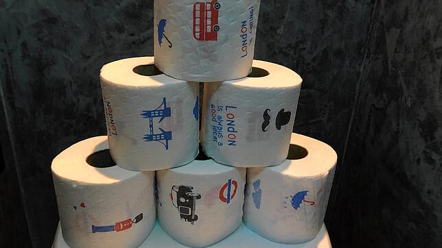 Klopapier mit Londoner Motiven aus einem Waldshuter Geschäft.
