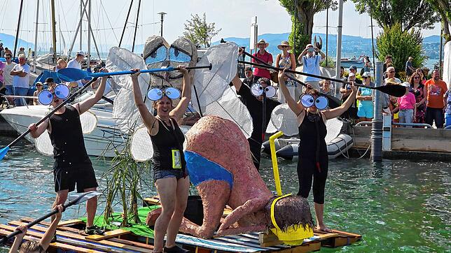 Das Siegerboot der diesjährigen Schrottregatta trägt den Namen „Die Plage“. Angefertigt wurde es in Anlehnung an den derzeitigen ...