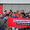 Vor den Werkstoren demonstrierten im März 2010 die Beschäftigten der Alno AG gegen die drohende Schließung des Standortes Pfullendorf.
