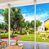 Diesen Blick soll es aus der Mensa des neuen Meßkircher Kindergartens geben.
