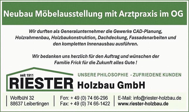Bild 2: Neubau Walter Frick GmbH: Polstermöbel-Ausstellung zieht in neues Gebäude