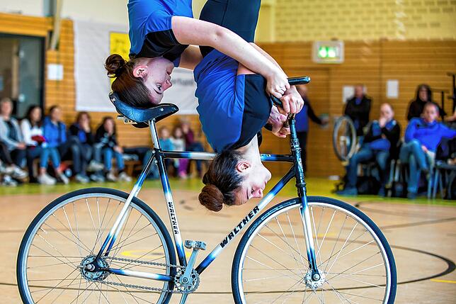 Konzentriert: Nur um 1,42 Punkte verfehlten Letizia Daudey (links) und Sophia Baier vom RV Lottstetten beim BW-Cup in Öhringen ihre ...